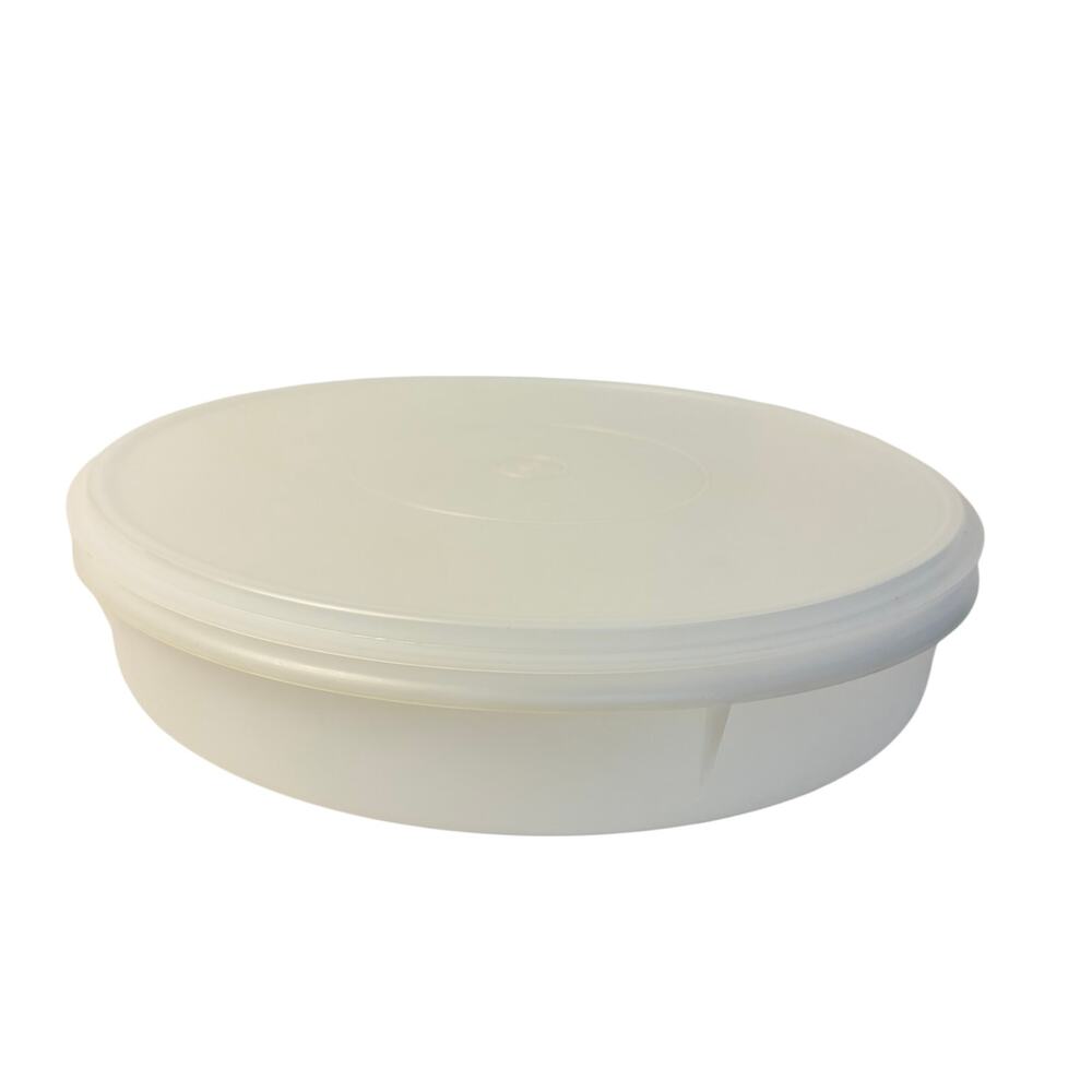 VTG Tupperware round dessert, cupcake, cookie container with lid 242, 224